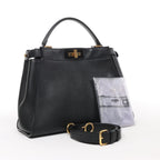 Fendi Peekaboo Regular Leather 2Way Handbag in Black 8BN290