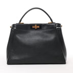 Fendi Peekaboo Regular Leather 2Way Handbag in Black 8BN290
