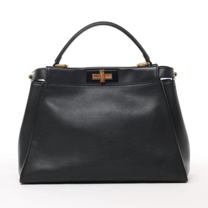 Fendi Peekaboo Regular Leather 2Way Handbag in Black 8BN290