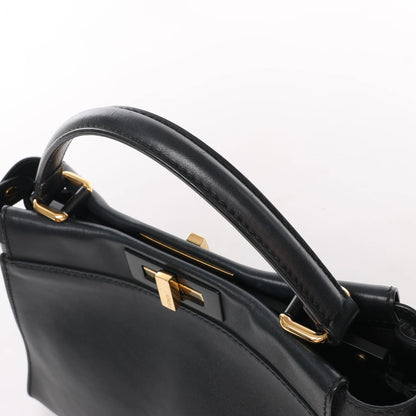 Fendi Peekaboo Regular Leather 2Way Handbag in Black 8BN290