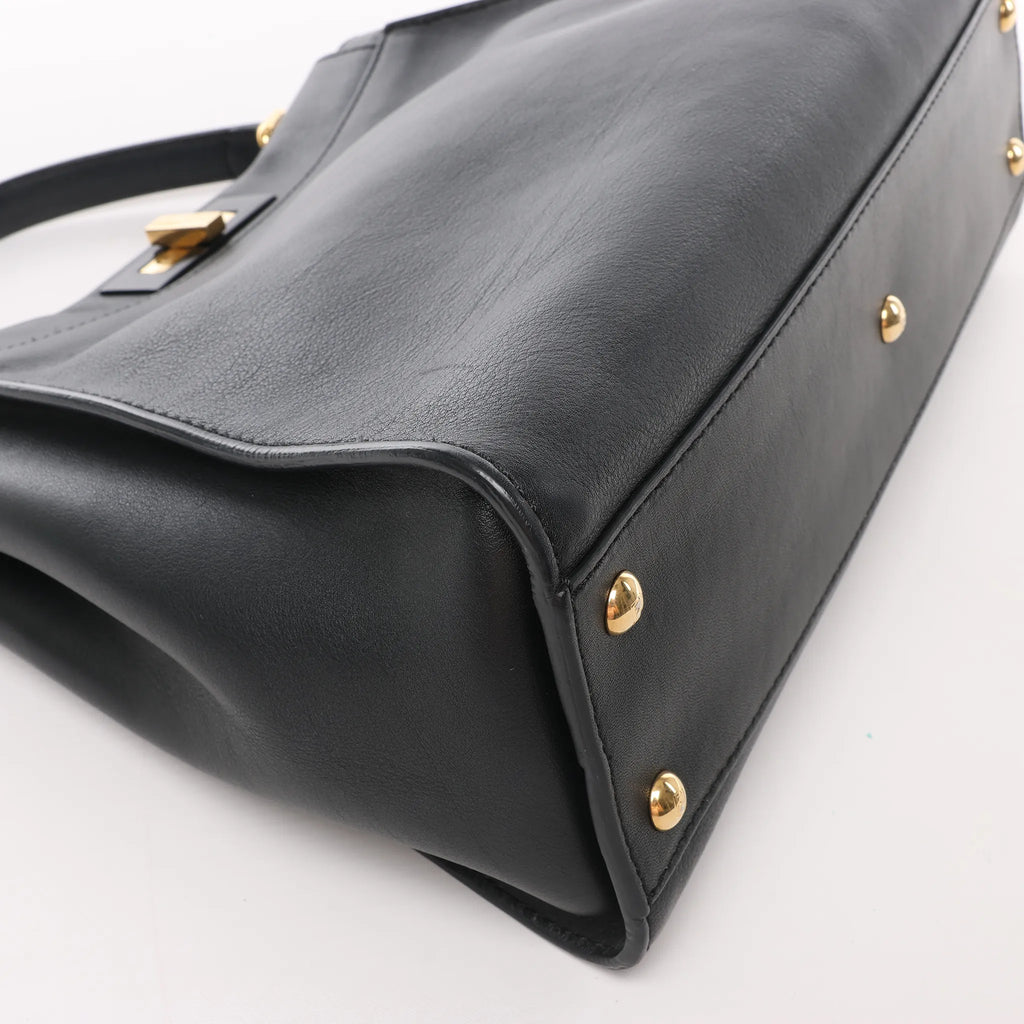 Fendi Peekaboo Regular Leather 2Way Handbag in Black 8BN290