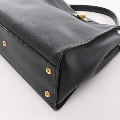 Fendi Peekaboo Regular Leather 2Way Handbag in Black 8BN290