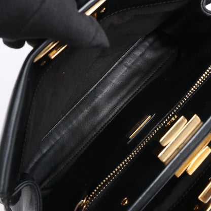 Fendi Peekaboo Regular Leather 2Way Handbag in Black 8BN290