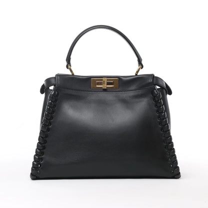 Fendi Peekaboo Regular Leather 2Way Handbag in Black 8BN290