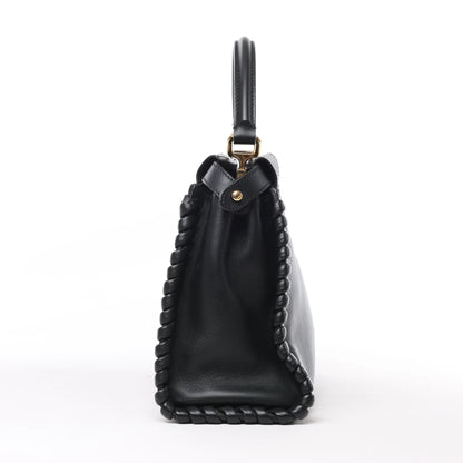 Fendi Peekaboo Regular Leather 2Way Handbag in Black 8BN290
