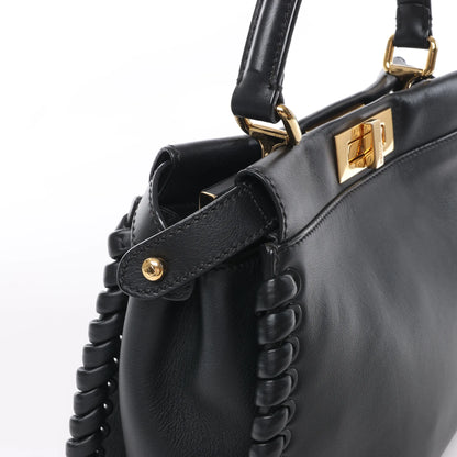 Fendi Peekaboo Regular Leather 2Way Handbag in Black 8BN290