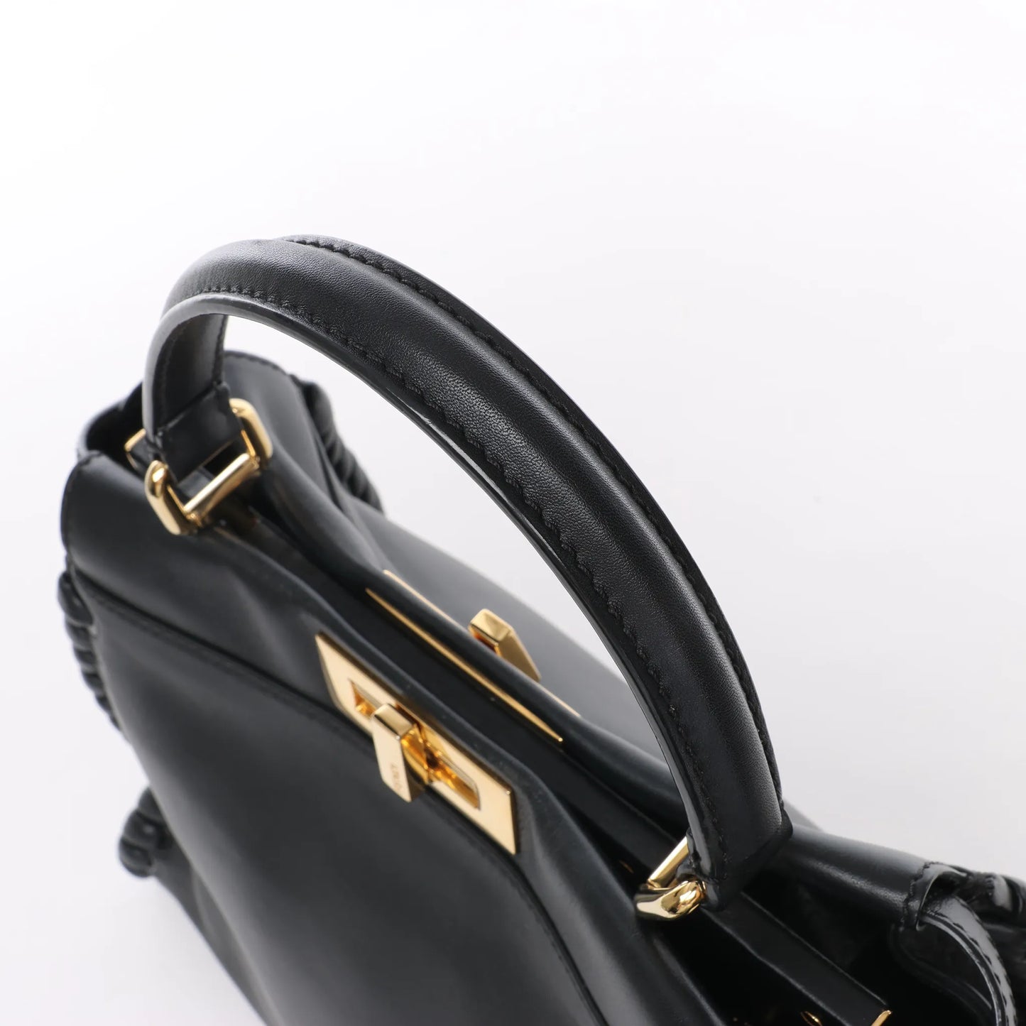 Fendi Peekaboo Regular Leather 2Way Handbag in Black 8BN290