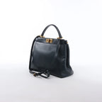 Fendi Peekaboo Regular Leather 2Way Handbag in Navy Blue 8BN226