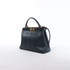 Fendi Peekaboo Regular Leather 2Way Handbag in Navy Blue 8BN226