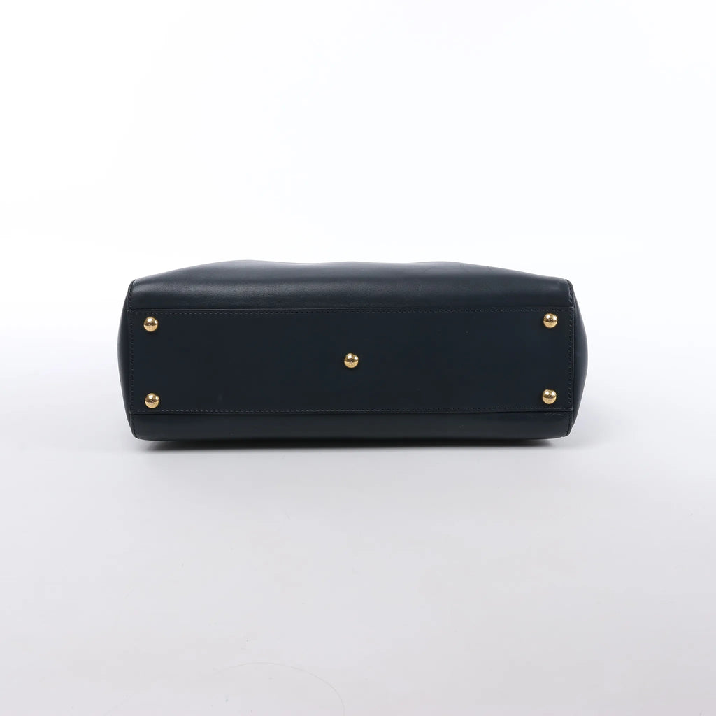 Fendi Peekaboo Regular Leather 2Way Handbag in Navy Blue 8BN226