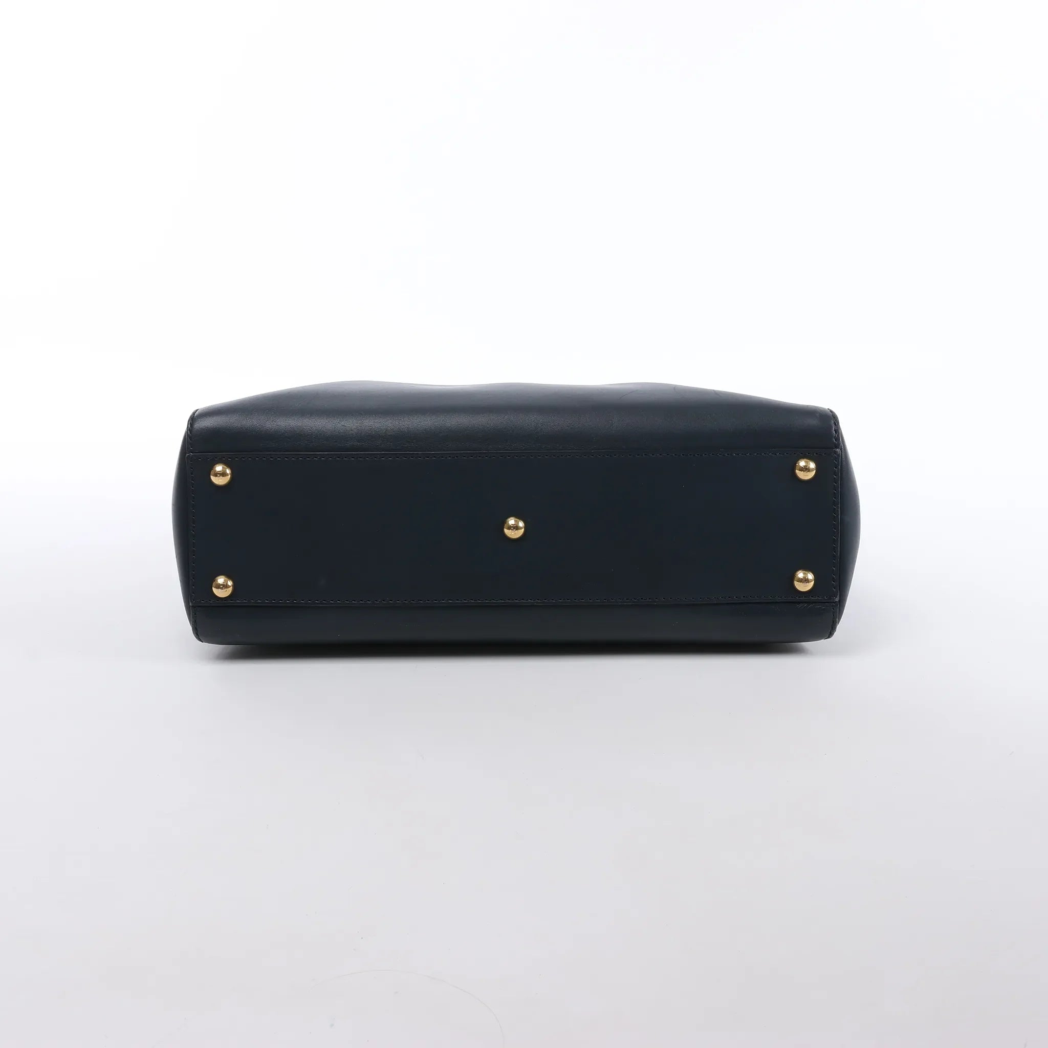 Fendi Peekaboo Regular Leather 2Way Handbag in Navy Blue 8BN226
