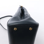 Fendi Peekaboo Regular Leather 2Way Handbag in Navy Blue 8BN226