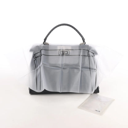 Fendi Peekaboo Regular Selleria Leather Handbag in Black 8BN226