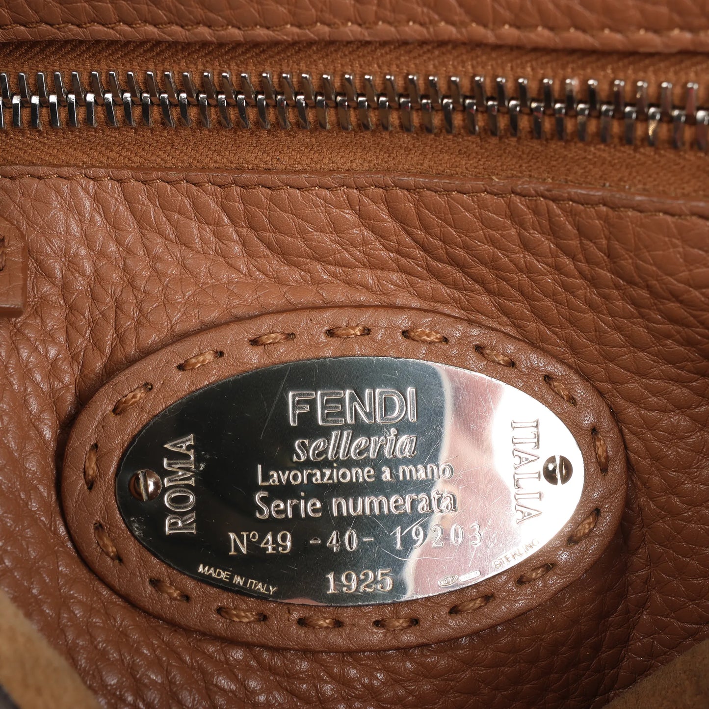 Fendi Peekaboo Regular Selleria Leather Handbag in Black 8BN226