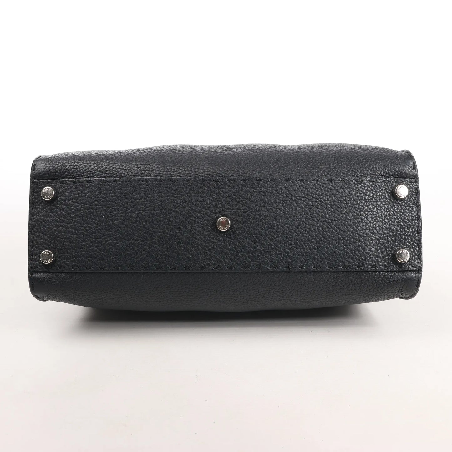 Fendi Peekaboo Regular Selleria Leather Handbag in Black 8BN226