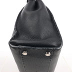 Fendi Peekaboo Regular Selleria Leather Handbag in Black 8BN226