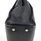 Fendi Peekaboo Regular Selleria Leather Handbag in Black 8BN226