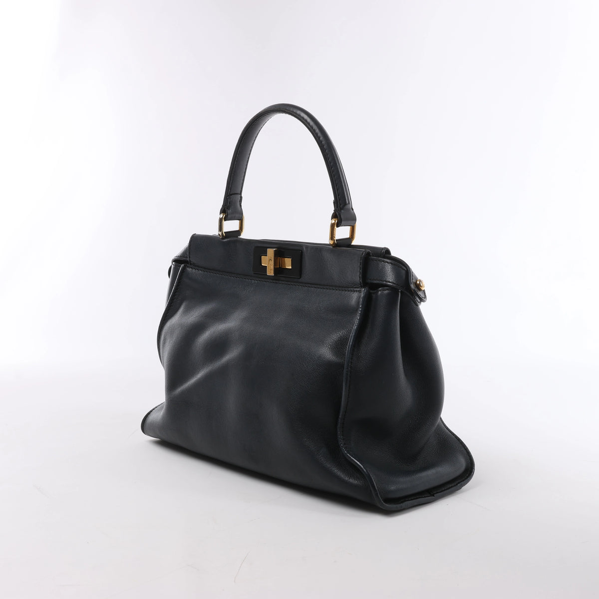 Bolso de piel Fendi Peekaboo Regular Selleria en Greige 8BN290