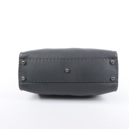 Fendi Peekaboo Regular Selleria Leather 2Way Handbag in Gray 8BN226