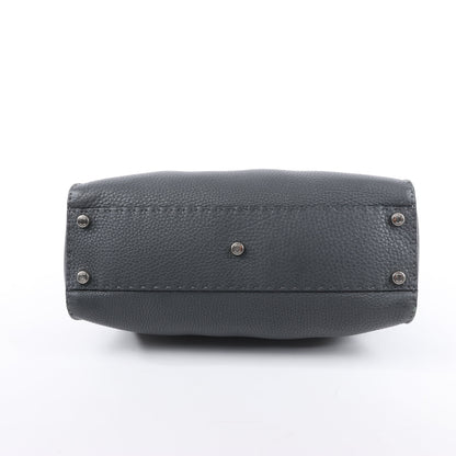 Fendi Peekaboo Regular Selleria Leather 2Way Handbag in Gray 8BN226