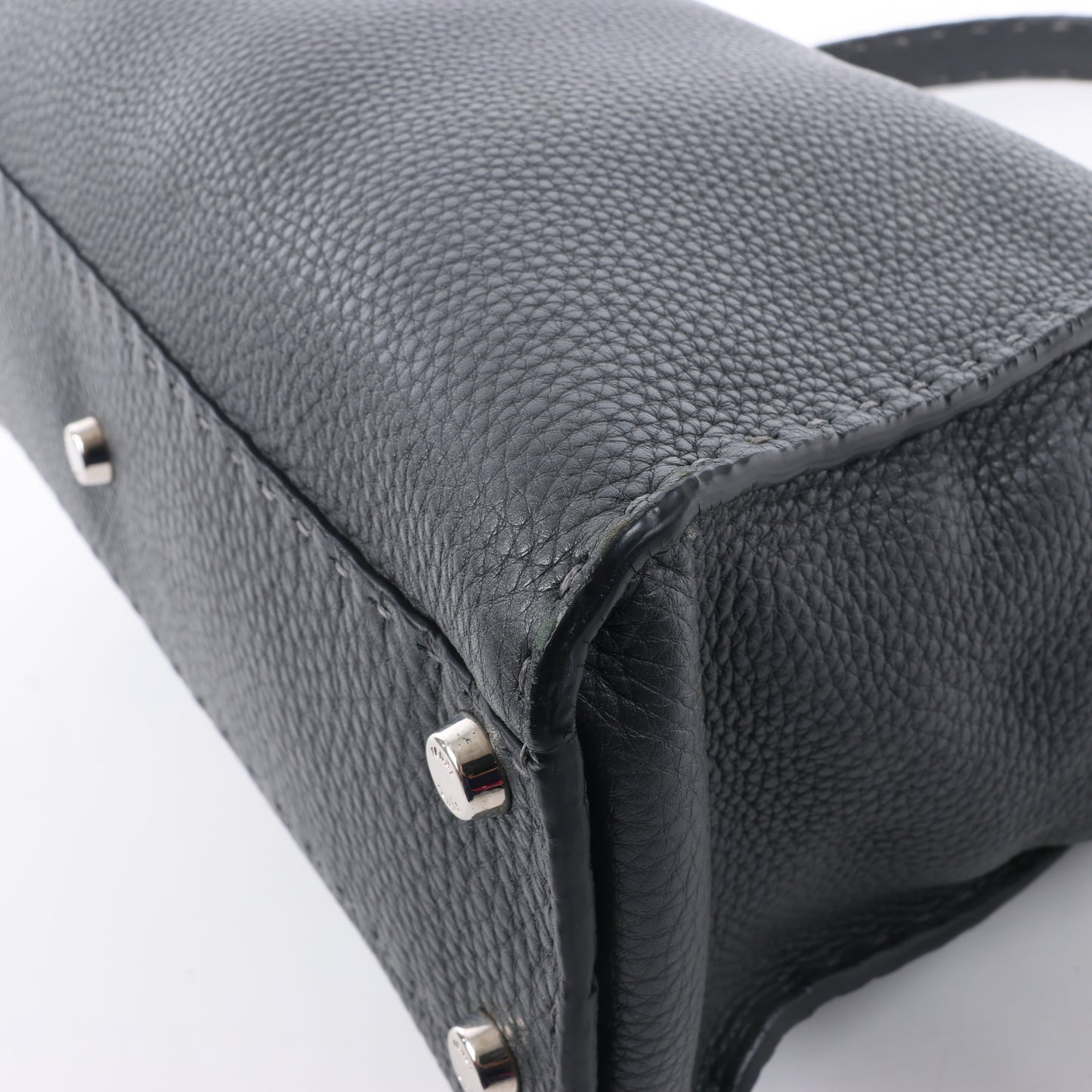 Fendi Peekaboo Regular Selleria Leather 2Way Handbag in Gray 8BN226