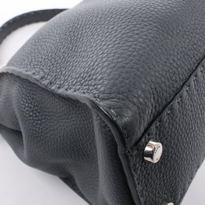 Fendi Peekaboo Regular Selleria Leather 2Way Handbag in Gray 8BN226