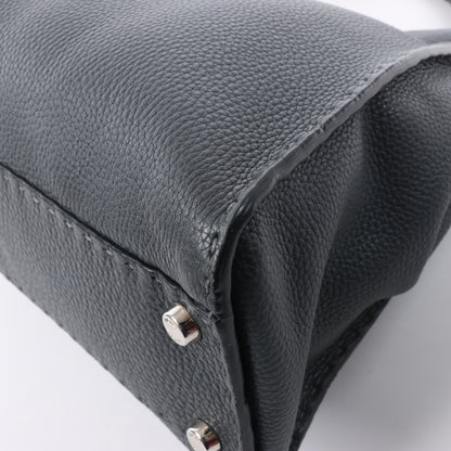 Fendi Peekaboo Regular Selleria Leather 2Way Handbag in Gray 8BN226