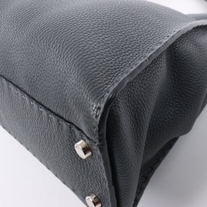Fendi Peekaboo Regular Selleria Leather 2Way Handbag in Gray 8BN226