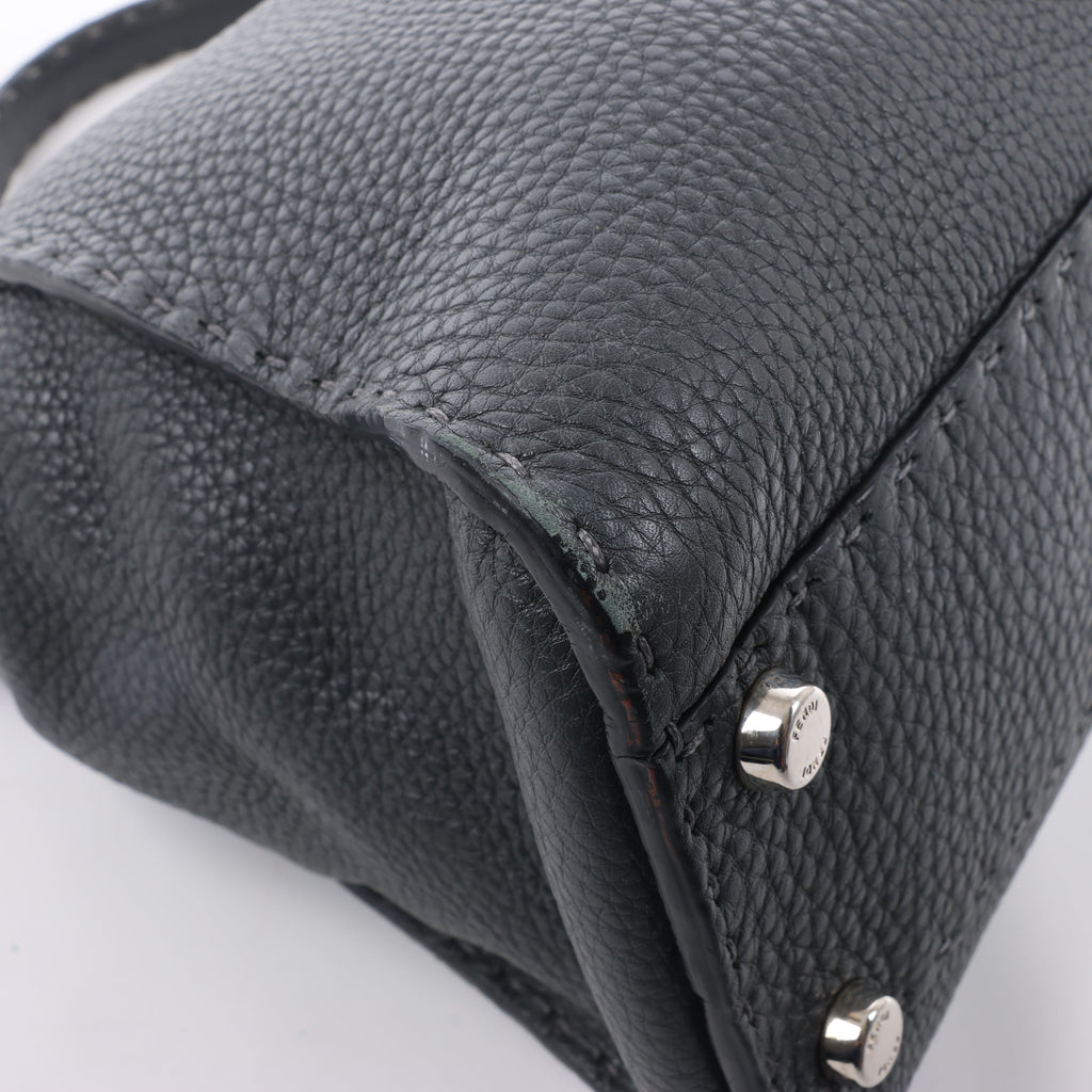 Fendi Peekaboo Regular Selleria Leather 2Way Handbag in Gray 8BN226