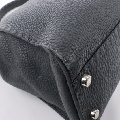 Fendi Peekaboo Regular Selleria Leather 2Way Handbag in Gray 8BN226