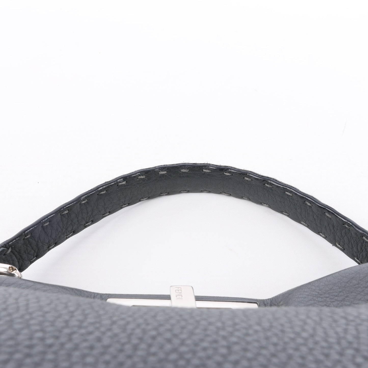 Fendi Peekaboo Regular Selleria Leather 2Way Handbag in Gray 8BN226