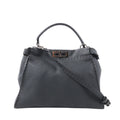 Fendi Peekaboo Regular Selleria Leather 2Way Handbag in Gray 8BN226