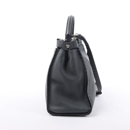 Fendi Peekaboo Regular Selleria Leather 2Way Handbag in Gray 8BN226