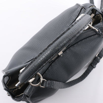 Fendi Peekaboo Regular Selleria Leather 2Way Handbag in Gray 8BN226