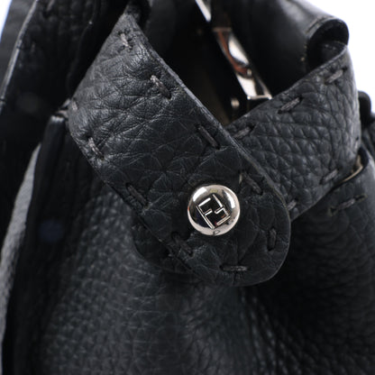 Fendi Peekaboo Regular Selleria Leather 2Way Handbag in Gray 8BN226