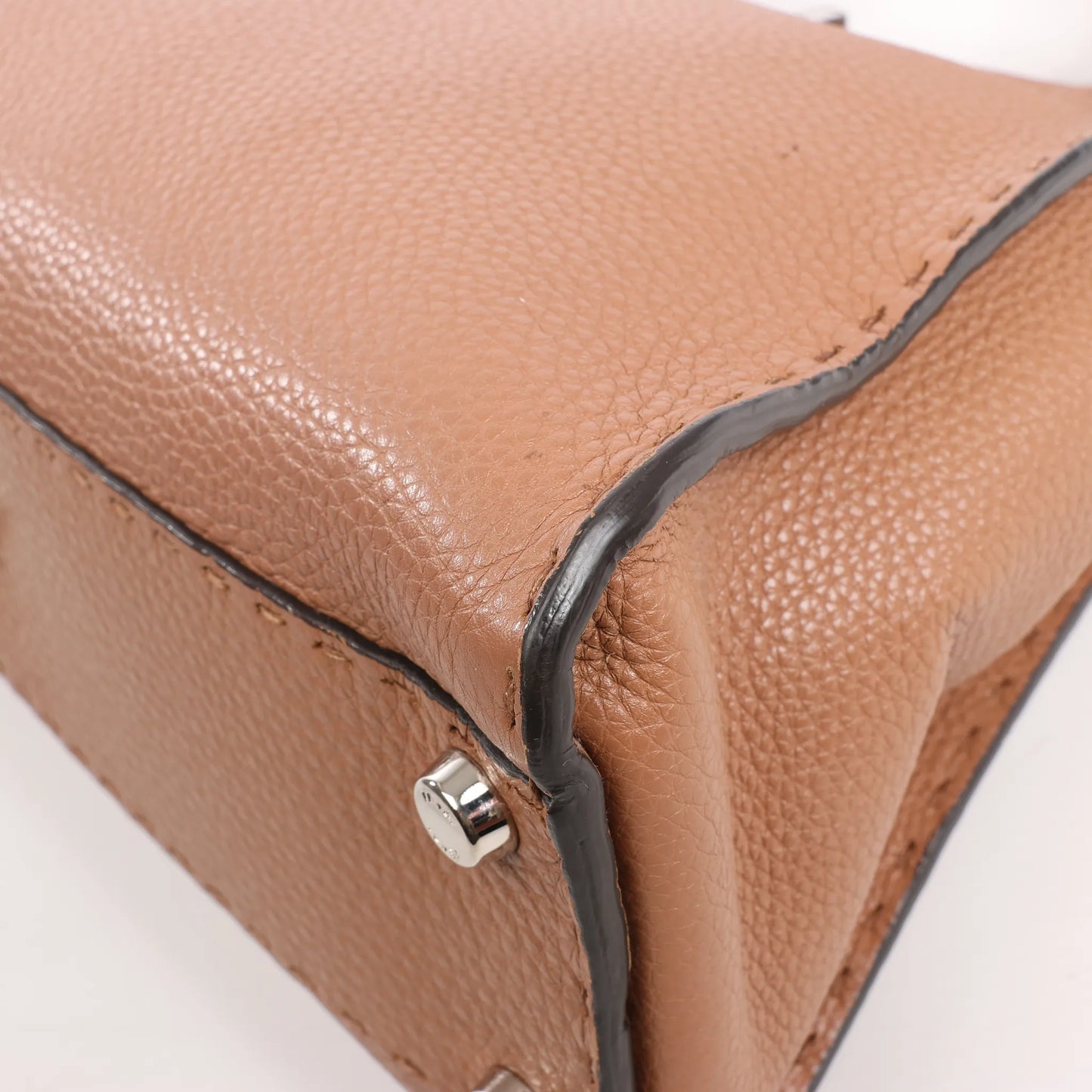 Fendi Peekaboo Regular Selleria Leather 2way Handbag in Beige 8BN226