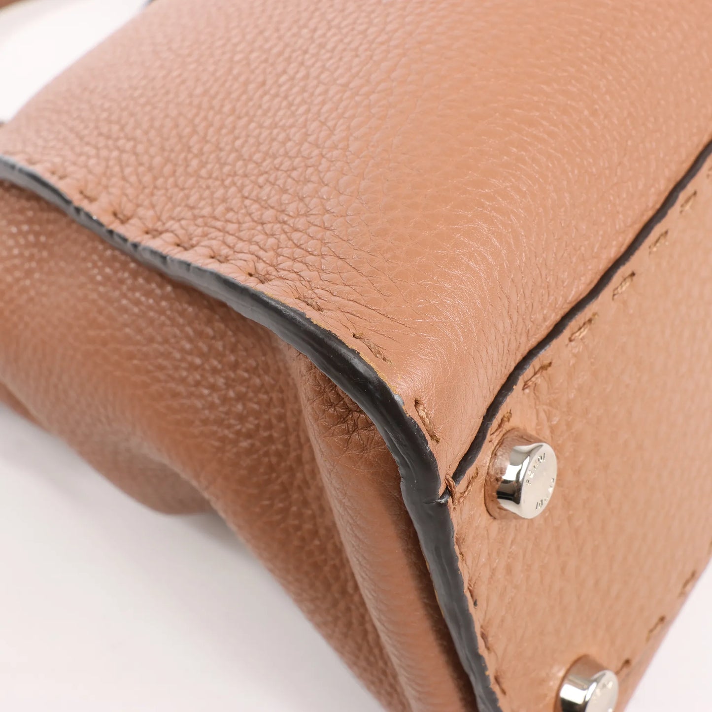 Fendi Peekaboo Regular Selleria Leather 2way Handbag in Beige 8BN226