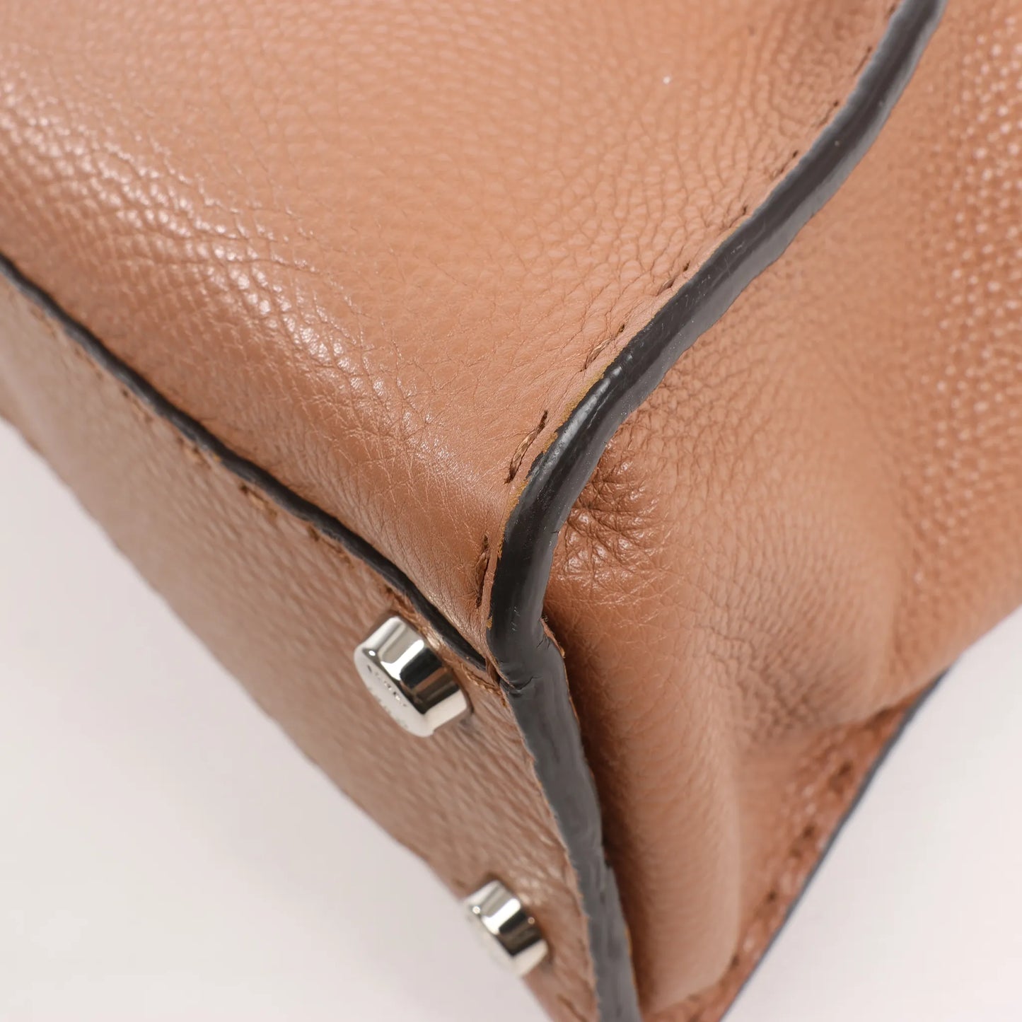 Fendi Peekaboo Regular Selleria Leather 2way Handbag in Beige 8BN226