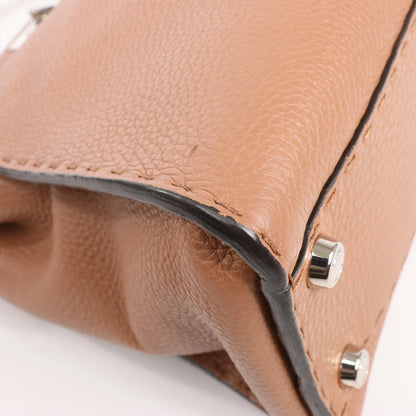 Fendi Peekaboo Regular Selleria Leather 2way Handbag in Beige 8BN226