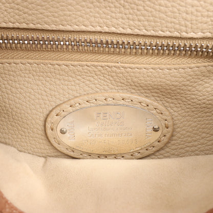Fendi Peekaboo Regular Selleria Leather 2way Handbag in Beige 8BN226