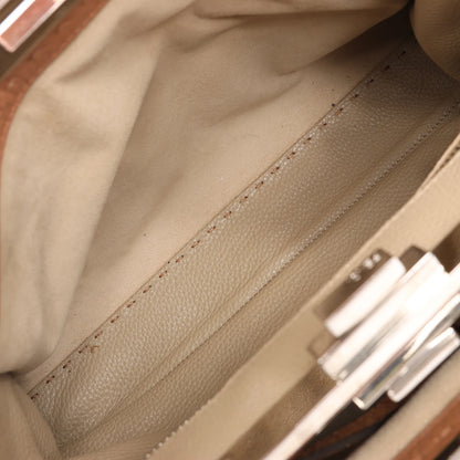 Fendi Peekaboo Regular Selleria Leather 2way Handbag in Beige 8BN226