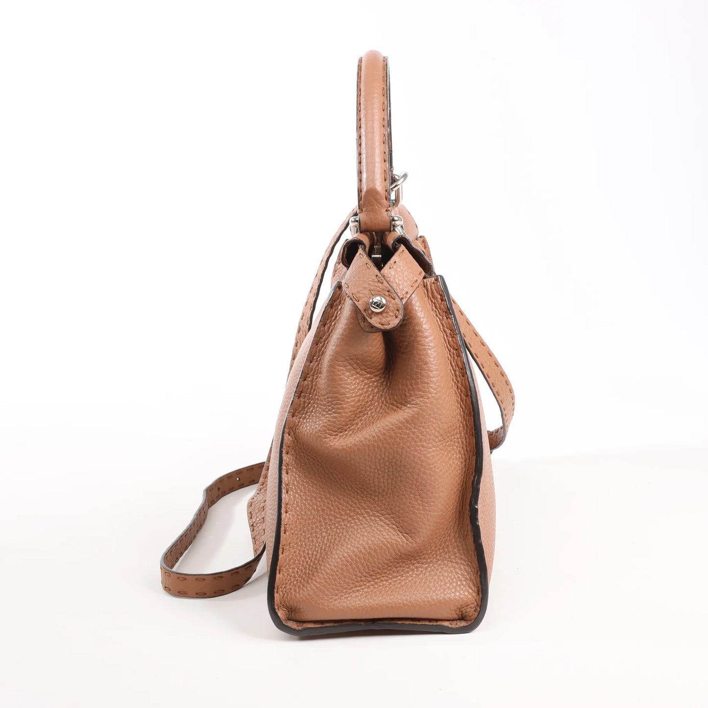 Fendi Peekaboo Regular Selleria Leather 2way Handbag in Beige 8BN226