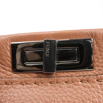 Fendi Peekaboo Regular Selleria Leather 2way Handbag in Beige 8BN226