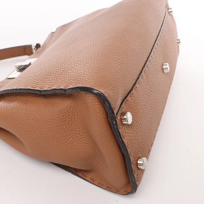 Fendi Peekaboo Regular Selleria Cuir 2Way Sac à main en marron 8BN290