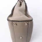Fendi Peekaboo Regular Selleria Leather Handbag in Greige 8BN290