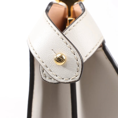 Fendi Peekaboo Medium Leather 2Way Handbag in Gray 8BN321