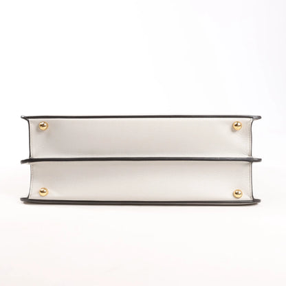 Fendi Peekaboo Medium Leather 2Way Handbag in Gray 8BN321