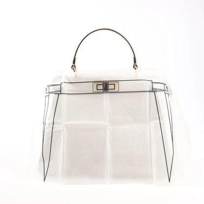 Fendi Peekaboo Medium Leather 2Way Handbag in Gray 8BN321