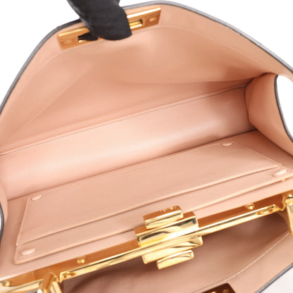 Fendi Peekaboo Medium Leather 2Way Handbag in Gray 8BN321