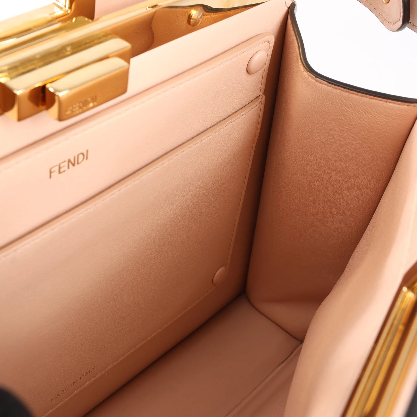 Fendi Peekaboo Medium Leather 2Way Handbag in Gray 8BN321